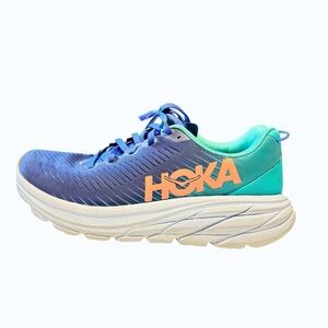 Hoka Women's Blue & Teal Running Shoe with Peach Logo